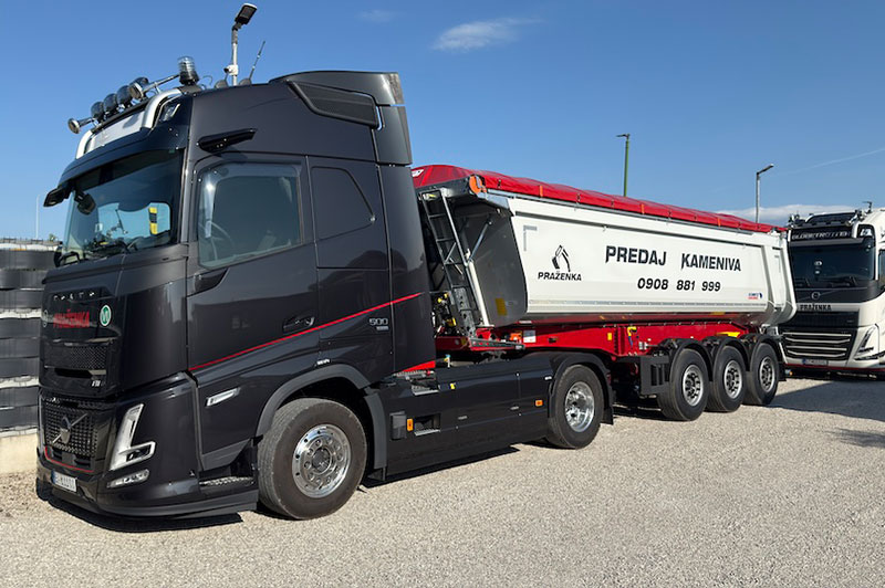 Ťahač Volvo FH 500 so sklápacím návesom na kamenivo