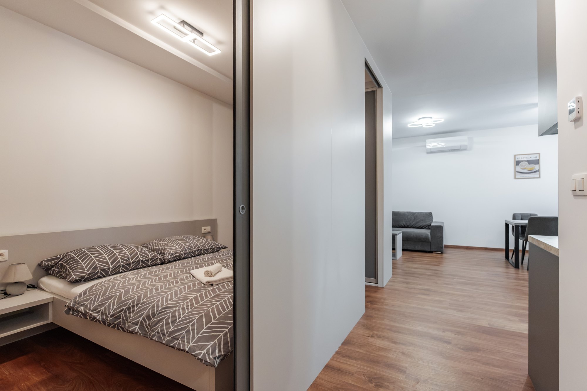 Dusty Grey & San Luca Marble Apartment | Laminated chipboard | Bratislava
