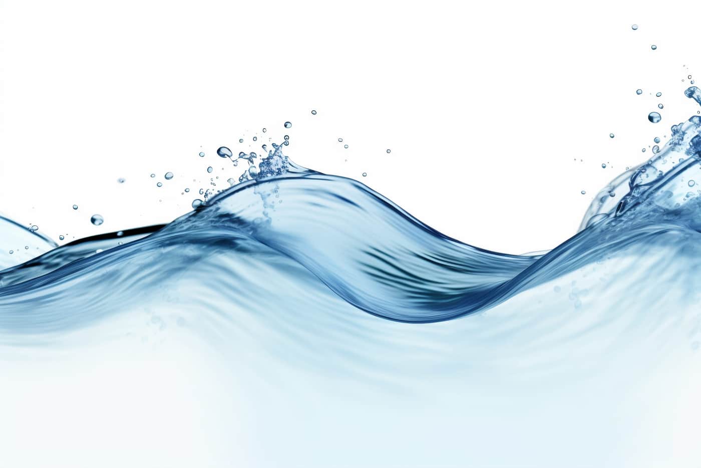 Rippling surface of clear water with droplets