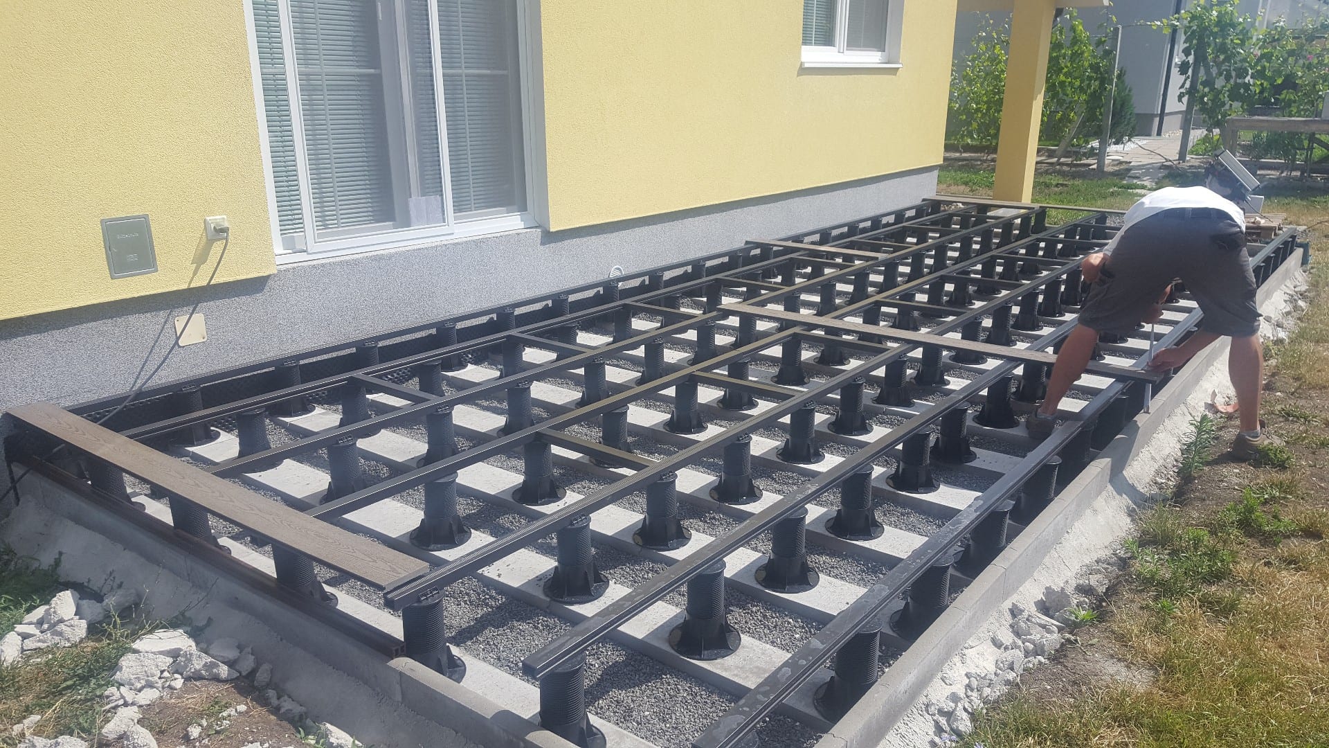 Podkladová konštrukcia terasy na terčoch