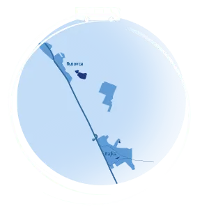 Mapa linky Rajka – Bratislava Rusovce