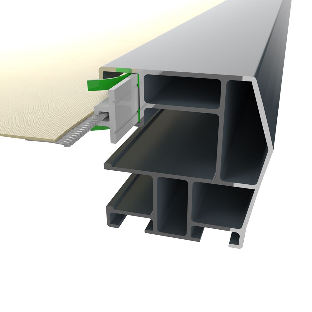 Ziprail — vodiaca lišta / bočné vedenie, 3D rez profilu